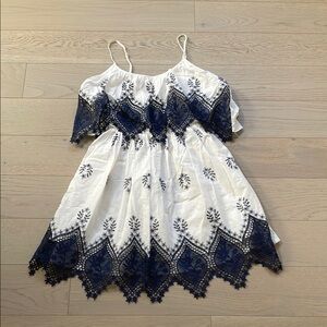 Navy and White Dress